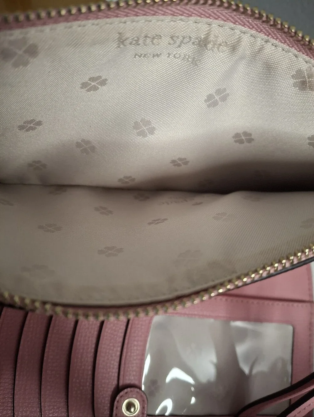 Kate Spade New York Pebbled Leather Continental Wristlet Wallet Pink NWOT